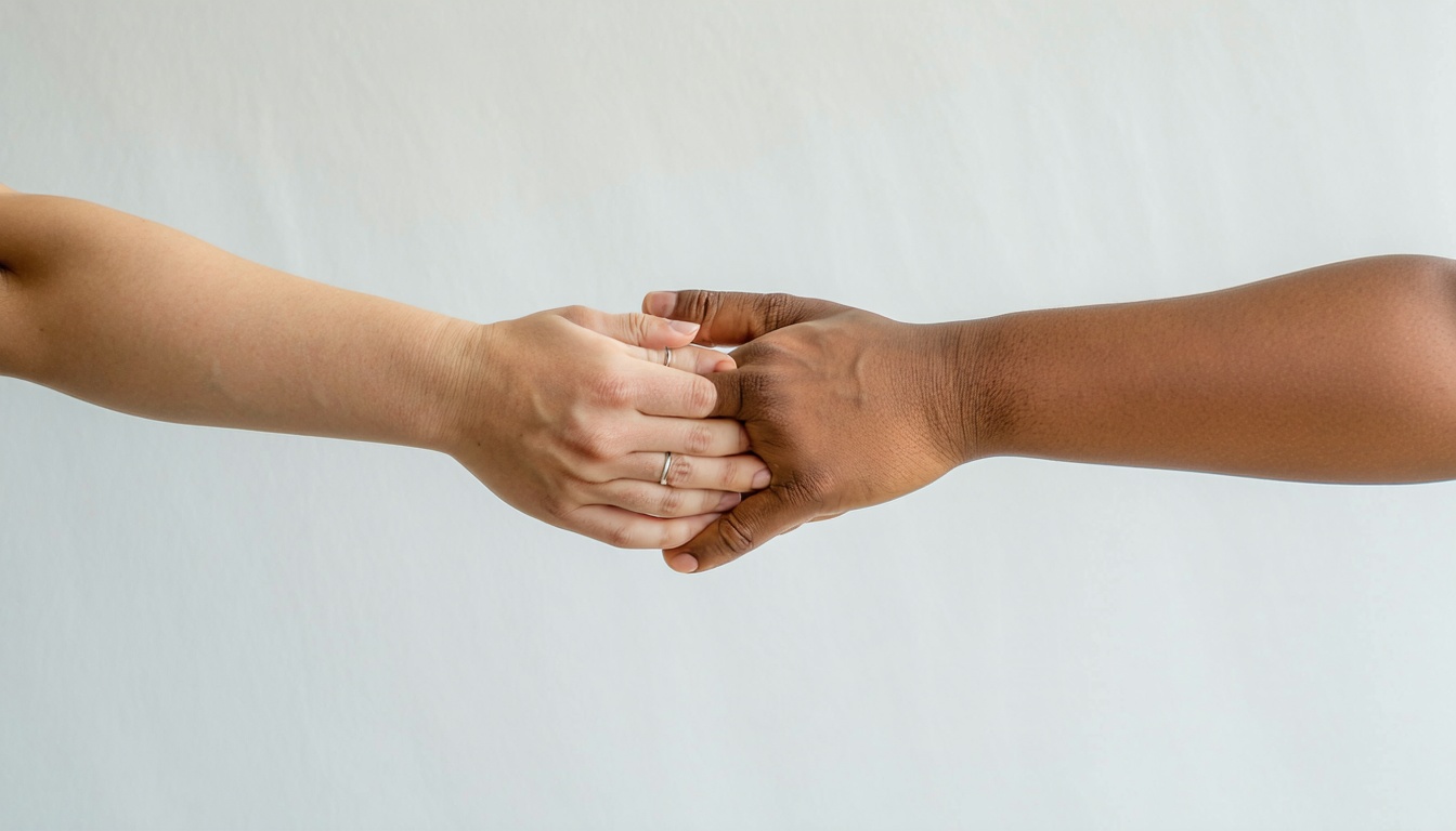 Hands joined together in support.