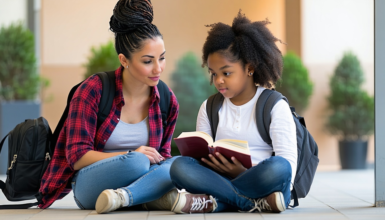 A mentor and a student sitting together, deeply en
